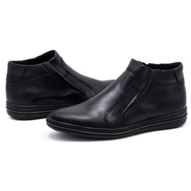 Polbut Buty męskie zimowe skórzane 381F czarne 6