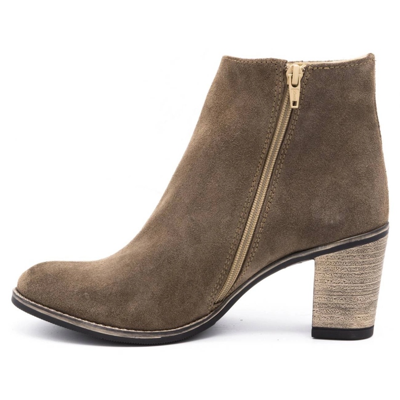 Olivier Botki na obcasie Sara Ziemiste beżowy 1