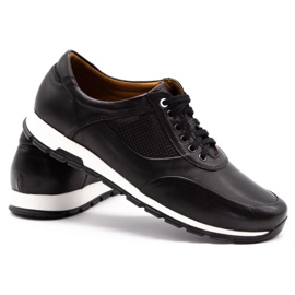 Olivier Buty męskie skórzane casual 902KNT czarne 5