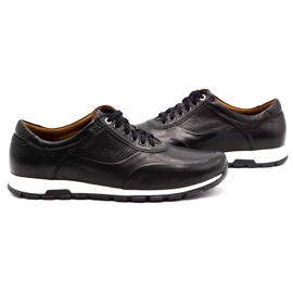 Olivier Buty męskie skórzane casual 902KNT czarne 6