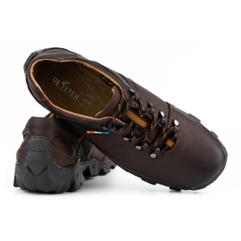 Olivier Skórzane buty trekkingowe męskie 214GT brązowe 4