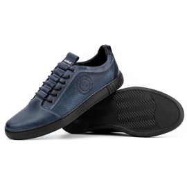 Polbut Buty męskie skórzane casual 2121P/2 granatowe niebieskie 3
