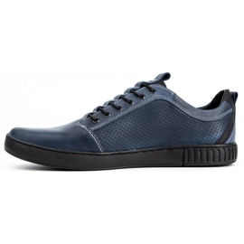 Polbut Buty męskie skórzane casual 2121P/2 granatowe niebieskie 1