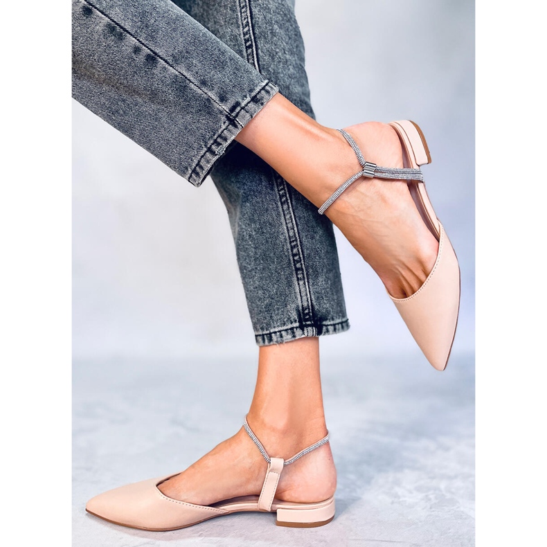 BM Baleriny z odkrytą piętą Durie Nude beżowy 2