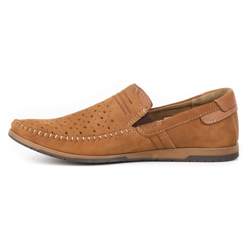 KOMODO Buty męskie mokasyny 876 lato camel wielokolorowe 1
