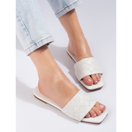Goodin Białe klapki z eko skóry 2