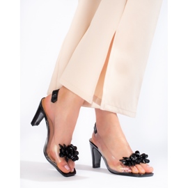 W. Potocki Czarne sandały transparentne przeźroczyste Potocki 1