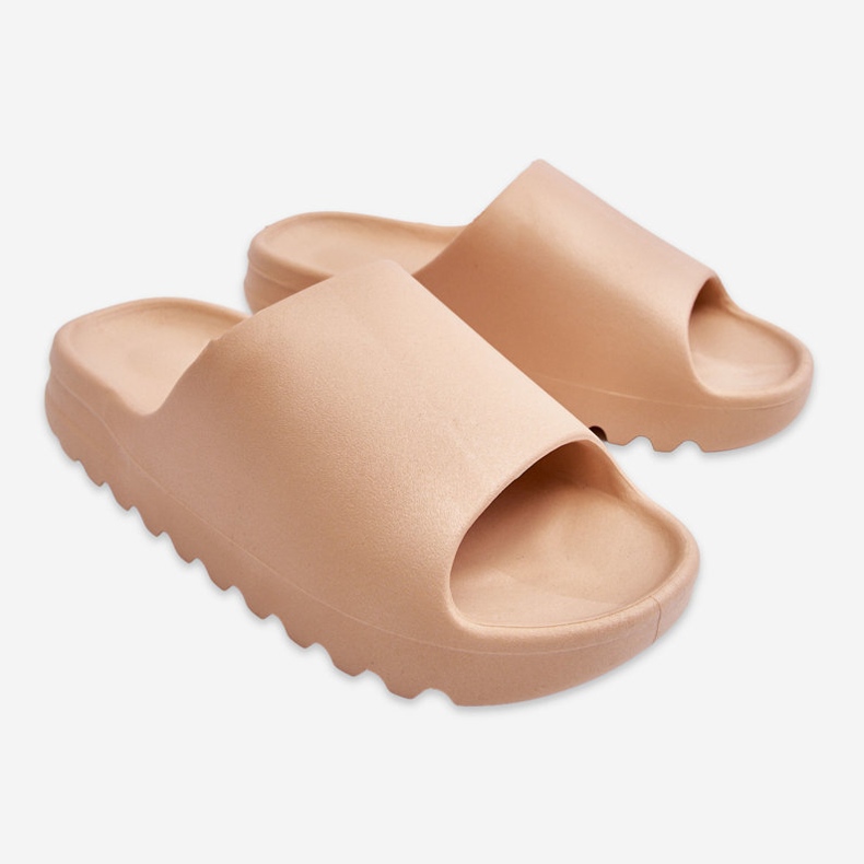 PS1 Modne Klapki Na Platformie Beżowe Estella beżowy 1