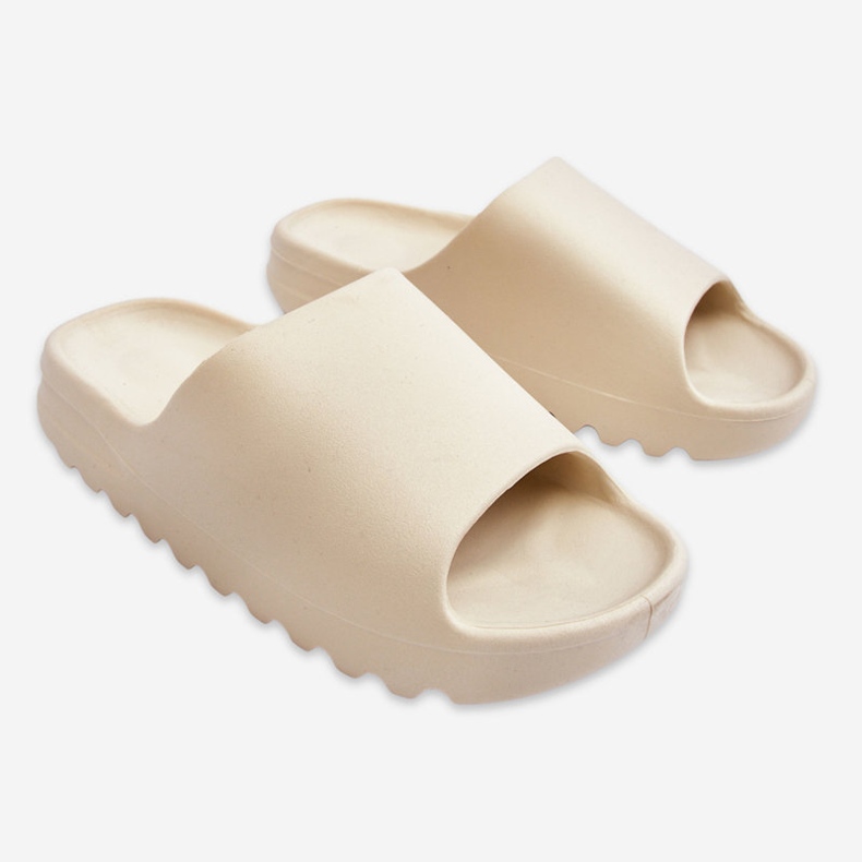 PS1 Modne Klapki Na Platformie Jasnobeżowe Estella beżowy 1