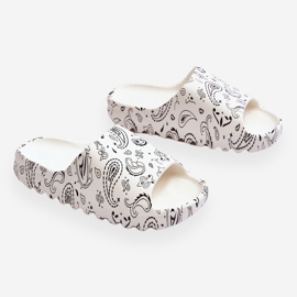 PS1 Modne Damskie Klapki Na Masywnej Platformie Białe Lorette 1