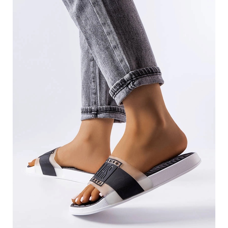 Czarne gumowe klapki Paris 1