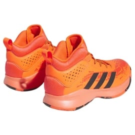 Buty do koszykówki adidas Cross Em Up 5 K Wide Jr HQ8494 pomarańcze i czerwienie pomarańczowe 4