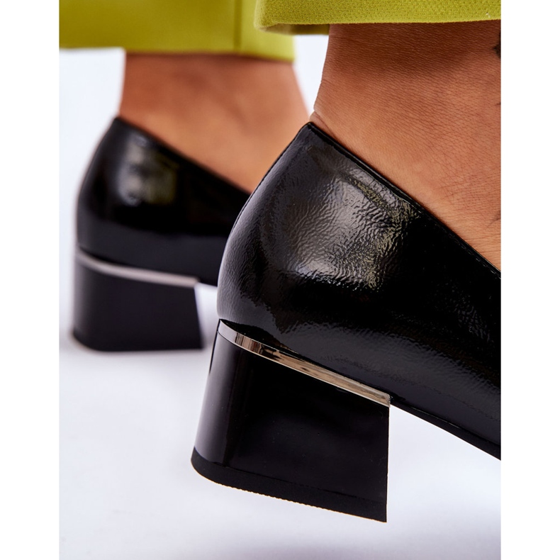 Vinceza Modne Lakierowane Czółenka Z Ozdobną Kokardą Czarne Shira 4