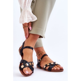 Płaskie Sandały S.Barski KV-5541-35 Czarne 2