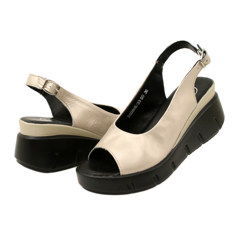 Sandały Na Koturnie Złote Filippo DS3595/23 GO złoty 4