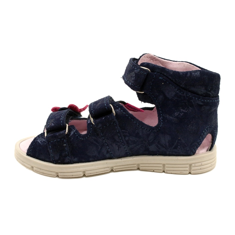 Wysokie Sandałki profilaktyczne Mazurek 1291 Motylki niebieskie 2