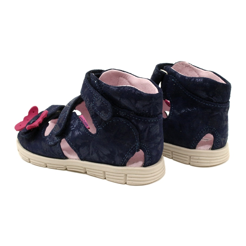 Wysokie Sandałki profilaktyczne Mazurek 1291 Motylki niebieskie 5