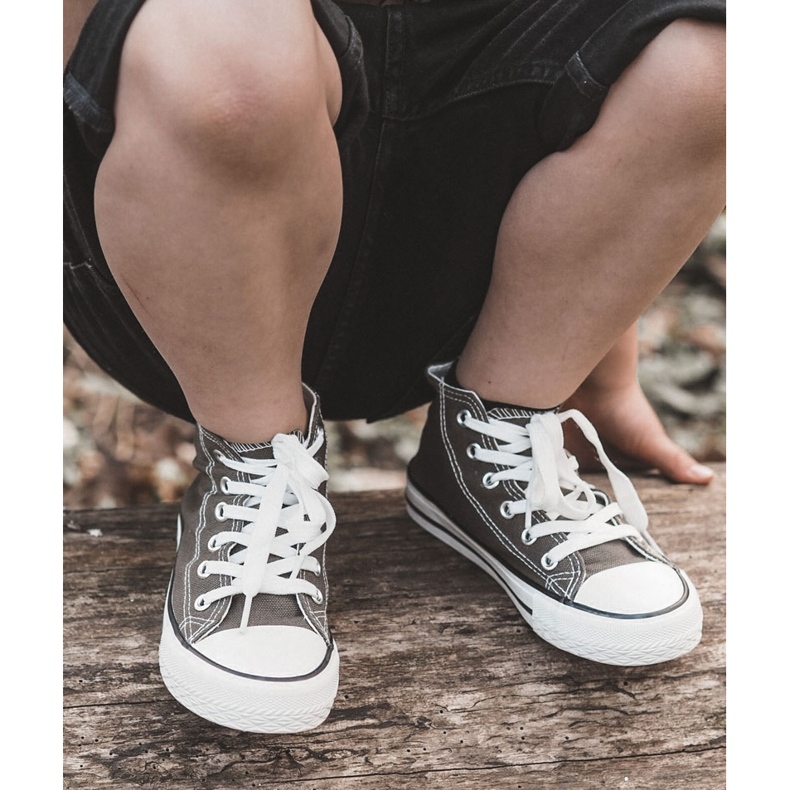 Dziecięce wysokie trampki zielone-khaki 3