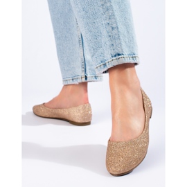 W. Potocki Brokatowe balerinki złote Potocki złoty 1