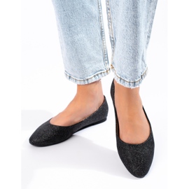 W. Potocki Brokatowe balerinki czarne Potocki 1