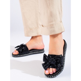 W. Potocki Damskie klapki na grubej podeszwie czarne Potocki 1