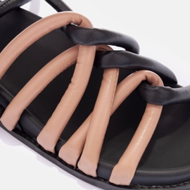 Marco Shoes Sandały z pasków tubolare czarne 3