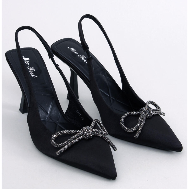 Czółenka z odkrytą piętą Hannah Black czarne 1