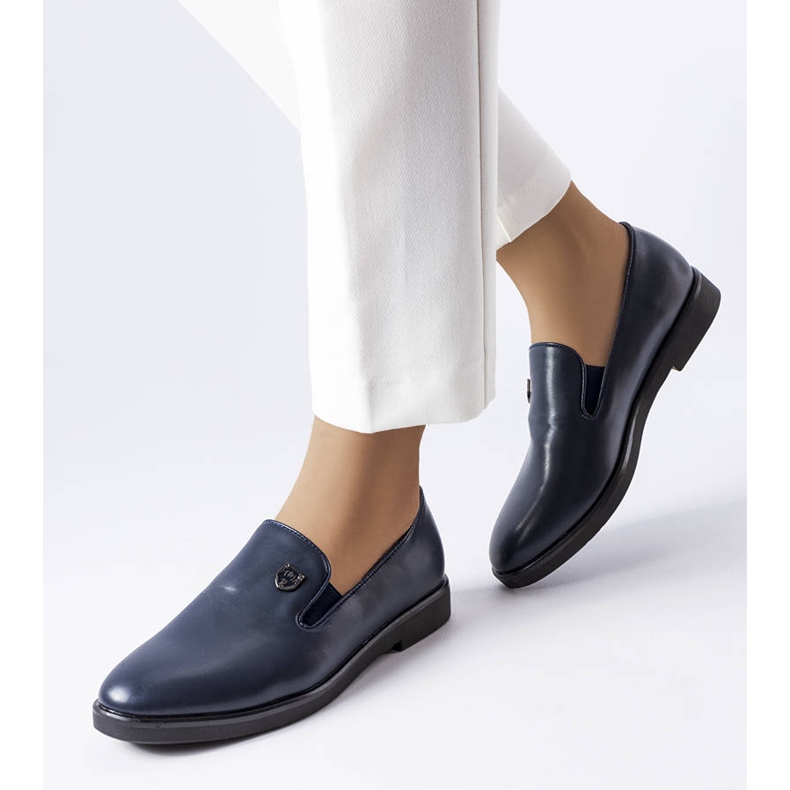 Granatowe gładkie półbuty Concord niebieskie 1