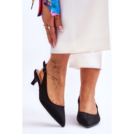 Niskie Czółenka W Szpic Czarne Lia 1