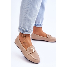 Klasyczne Wsuwane Mokasyny Jasnobeżowe Carly beżowy 2