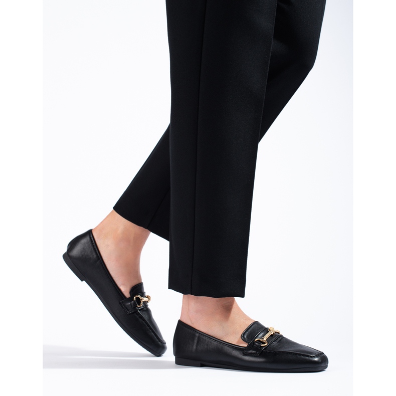 Czarne mokasyny z ekologicznej skóry Shelovet 2