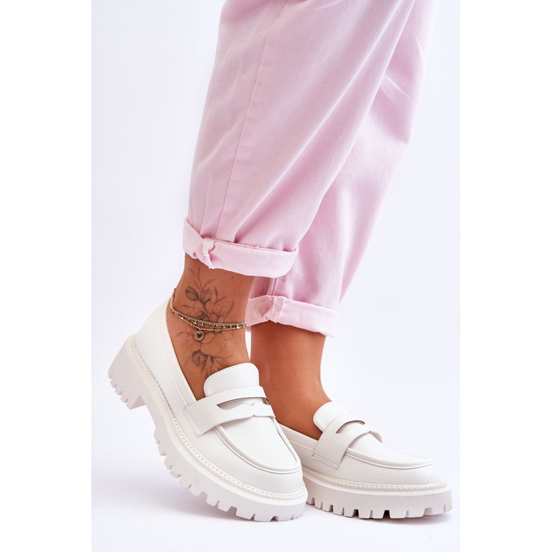 Wsuwane Mokasyny Na Platformie Białe Riverside 1