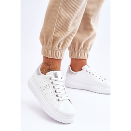 Damskie Sportowe Buty Biało-Srebrne Be First! białe 2