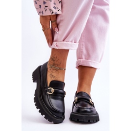 Damskie Mokasyny Na Masywnej Platformie Czarne Calypso 1
