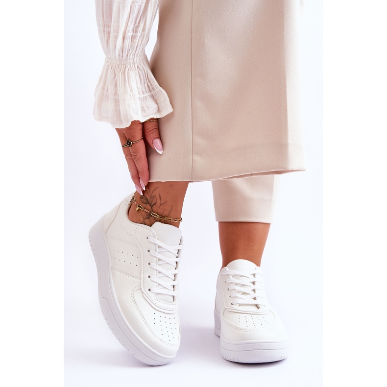 Klasyczne Sportowe Buty Na Platformie Białe Feel It 1