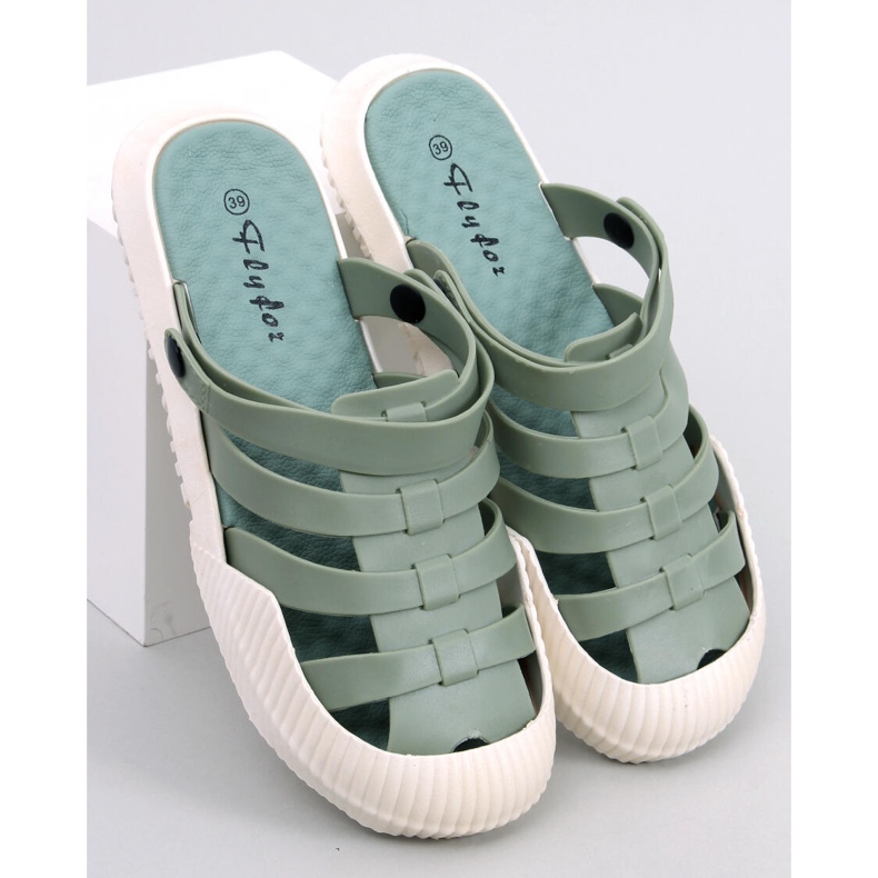 Sandałki damskie gumowe Sammy Green zielone 1