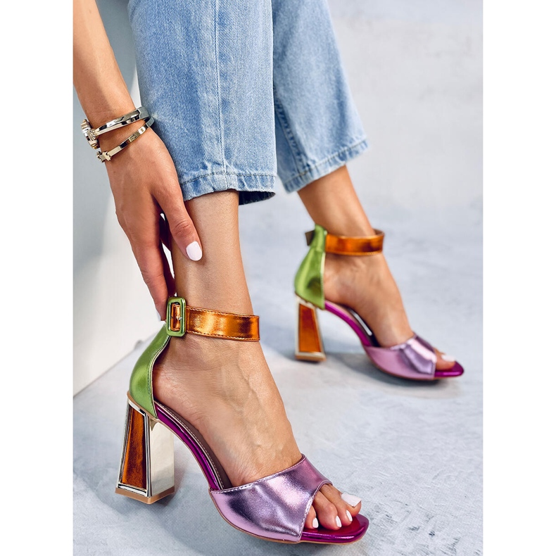 Seastar Sandałki na geometrycznym obcasie Marshmello Pink różowe 1