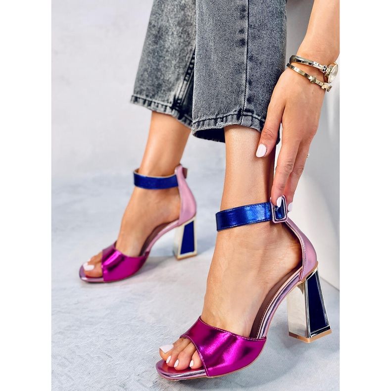 Seastar Sandałki na geometrycznym obcasie Marshmello Rose różowe 1