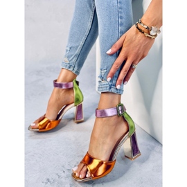 Sandałki na geometrycznym obcasie Marshmello Orange pomarańczowe 1