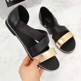 Sandały wsuwane na gumy Jezzi W EVE293B czarne 1