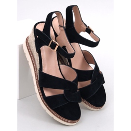 BM Espadryle na koturnie Sermon Black czarne 1