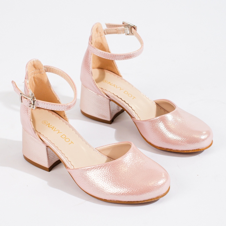 W. Potocki Czółenka na obcasie dla dziewczynki różowe Potocki 1