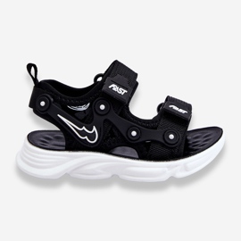 Chłopięce Sandałki Na Rzepy Czarno-Białe Tobias czarne 1