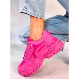 Sneakersy damskie Bains Fuksja różowe 3