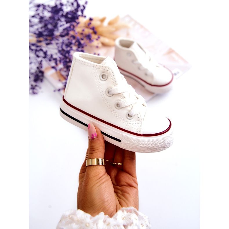 Dziecięce trampki wysokie białe 1