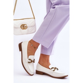 WS1 Klasyczne Mokasyny Damskie Białe Lorien 2