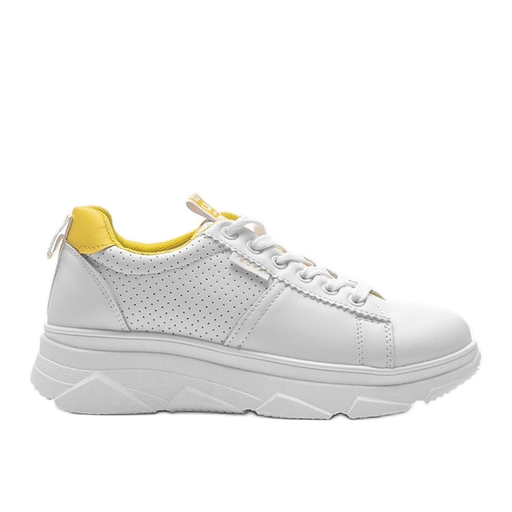 Biało żółte sneakersy sportowe BO-529