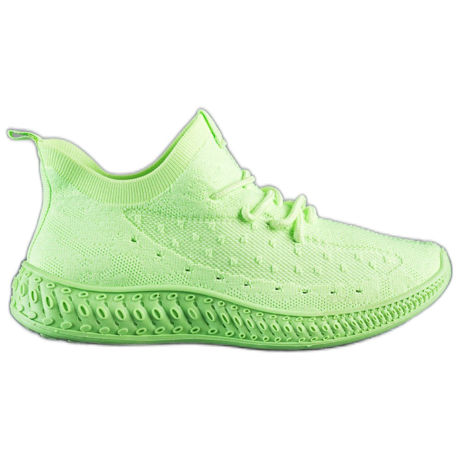 Zielone Tekstylne Sneakersy