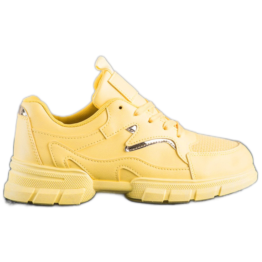 Modne Żółte Sneakersy